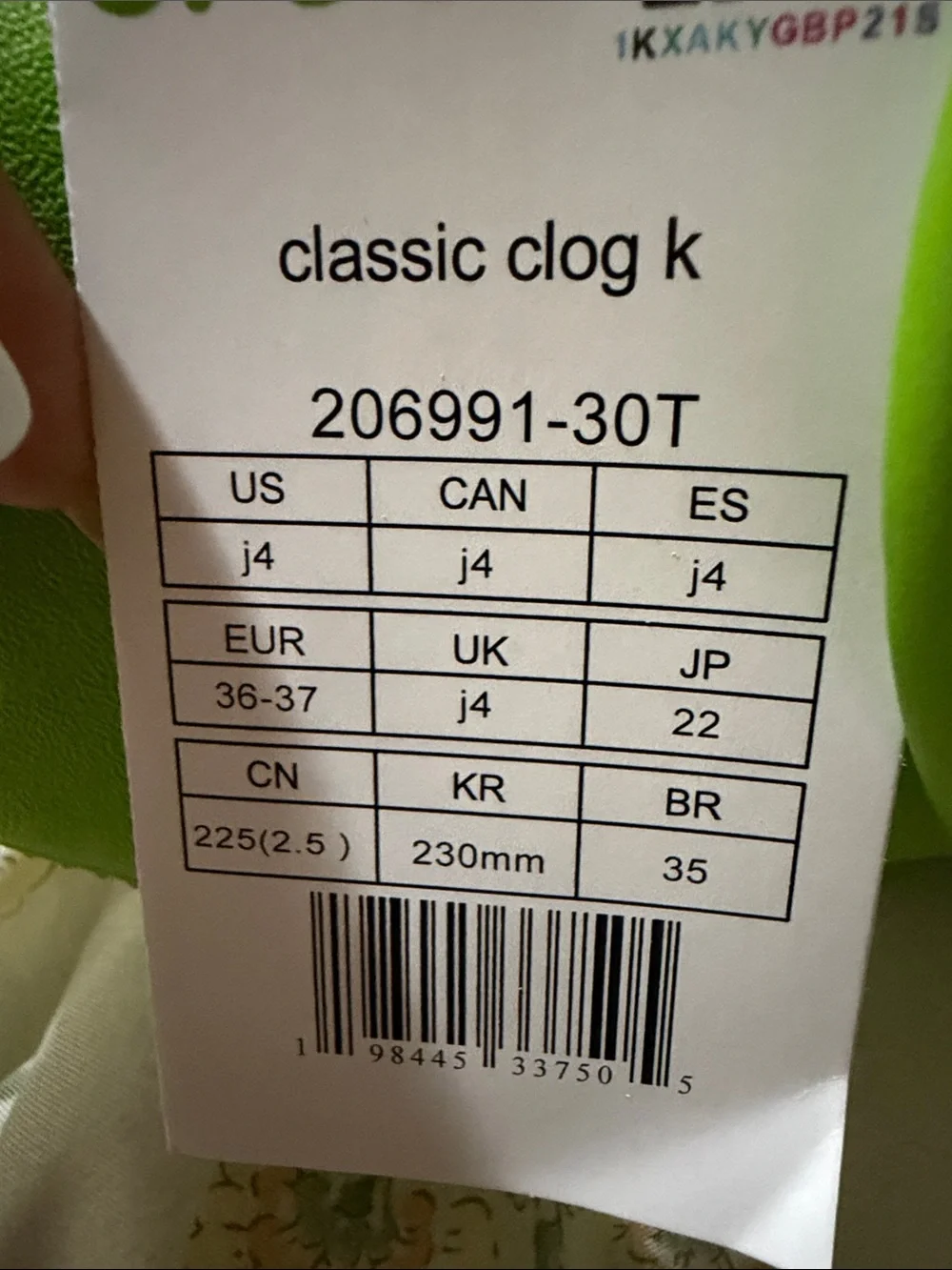 CROCS Classic Clog K in Bright Green